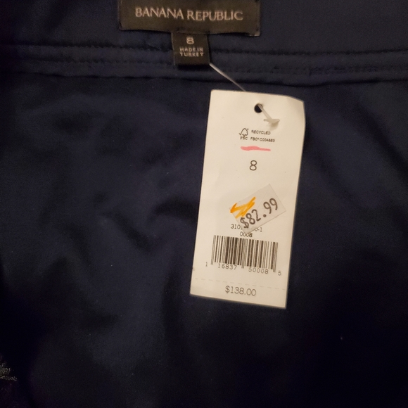 Banana Republic skirt navy blue front buttons mini size 8 - Picture 5 of 8